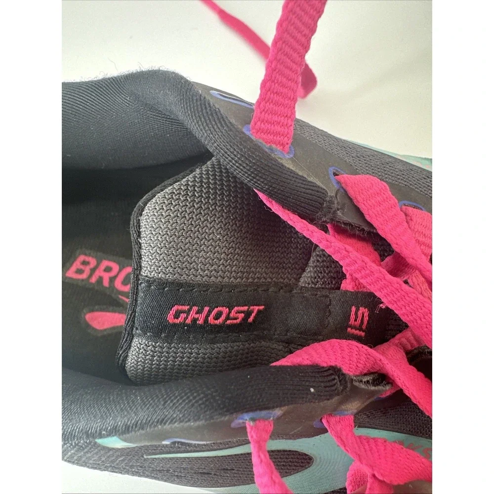 Brooks Ghost 15 Womens Running Shoes Size 8.5 Gary Pink Blue Sneakers 1203801B07 - Picture 13 of 16